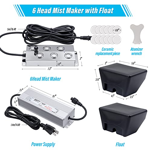 3-Head Ultrasonic Mist Maker Fogger – Waterproof, Stainless Steel, For Ponds, Fountains, Halloween Decor