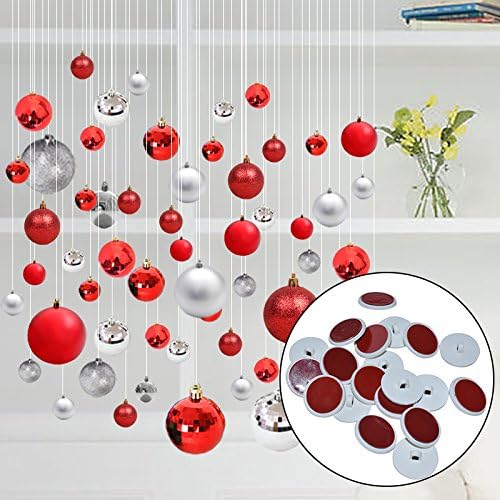 Neodot Ceiling Stick Adhesive Hooks 20 PCS Ball Hanging Tools for Window Ornaments Wedding Room Decorations New Years Eve Party Supplies