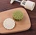 Zicome Round Moon Cake Mold with 6 Stamps, Flowers Design, White