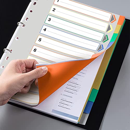 MAKINGTEC A4 Index Paper, 1 to 10 Tab Dividers, Extra Wide File Dividers, Dividers for 2/3/4 Ring Binders, Multi-Coloured 11 Holes Inserts 1-10 Classification Index Paper for Office Home School 3 Pack