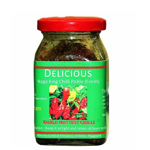 GISKAA Fresh King Chilli / Bhut Jolokia / U-morok Pickle (Veg) - 180 g from Kohima, Nagaland