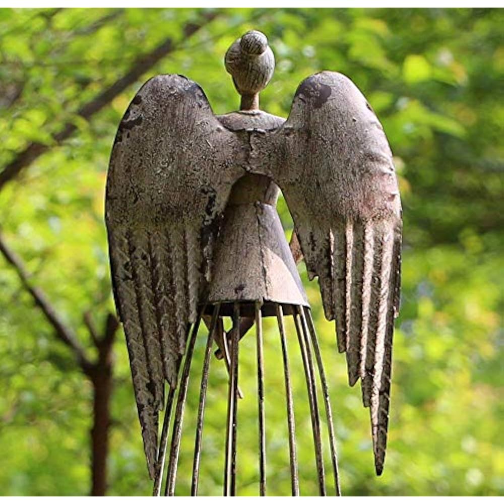 Attraction Design (ATTRG) Antiqued Metal Garden Angel Statue With Star