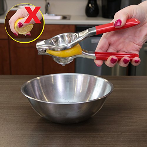 Lemon Zester Nutmeg Grater Lemon Lime Squeezer Stainless Steel Kit by Trendi Goods No Pulp No Seeds Dishwasher Safe Non Slip Handles Razor Sharp Zester