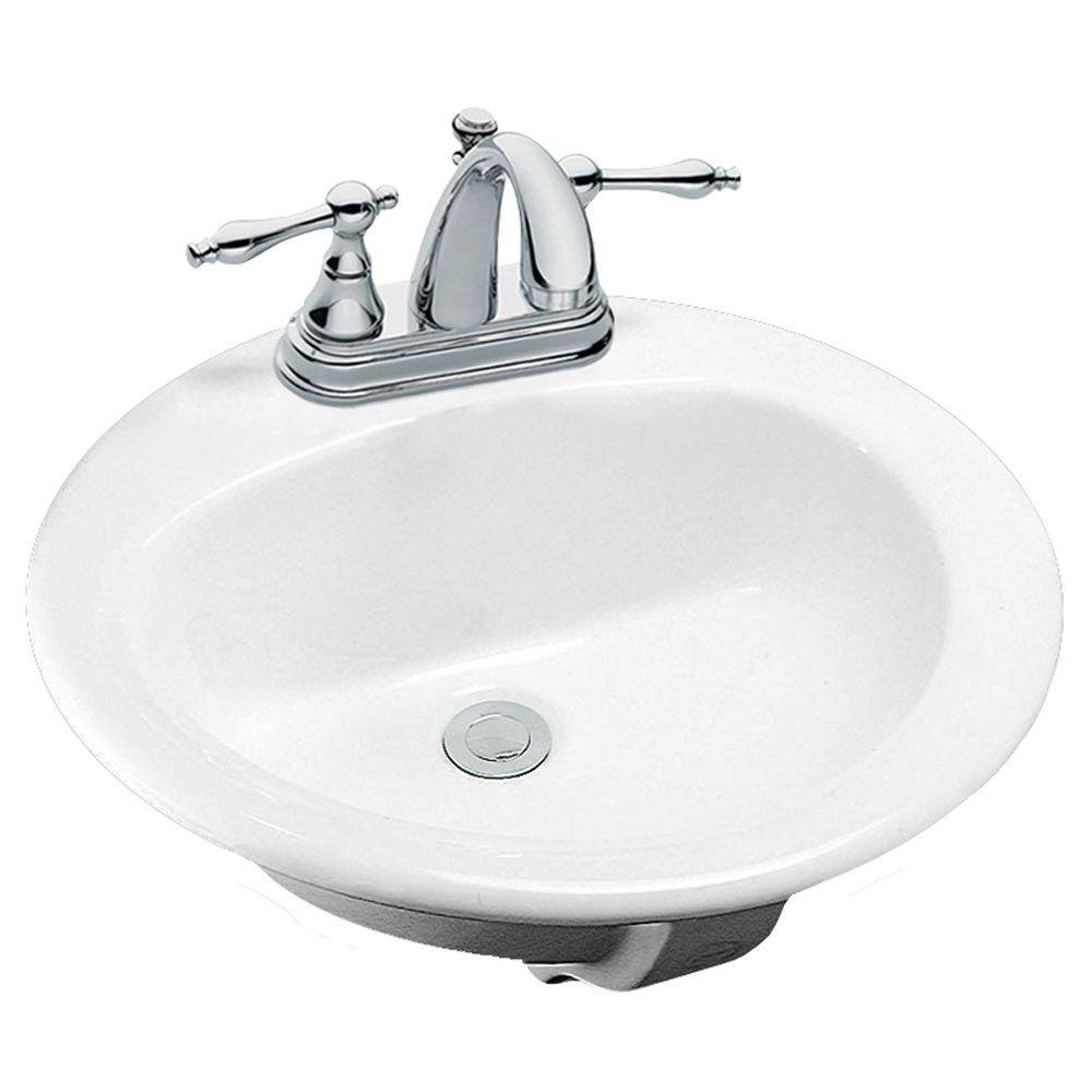 Glacier Bay Aragon Drop-in Bathroom Sink in White-DISCONTINUED