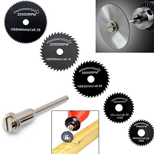 【Best Deals for Christmas】OriGlam 6Pcs HSS Saw Blades Circular Saw Blade, Cutting Discs Mandrel Rotary Tool For Dremel Metal Cutter Power Tool Kit Wood Cutting Discs Drill Mandrel