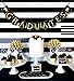 2017 Graduation Banner Decorations Grad Foil Metallic Fringe Curtains - Black Gold Party Supplies Ornaments