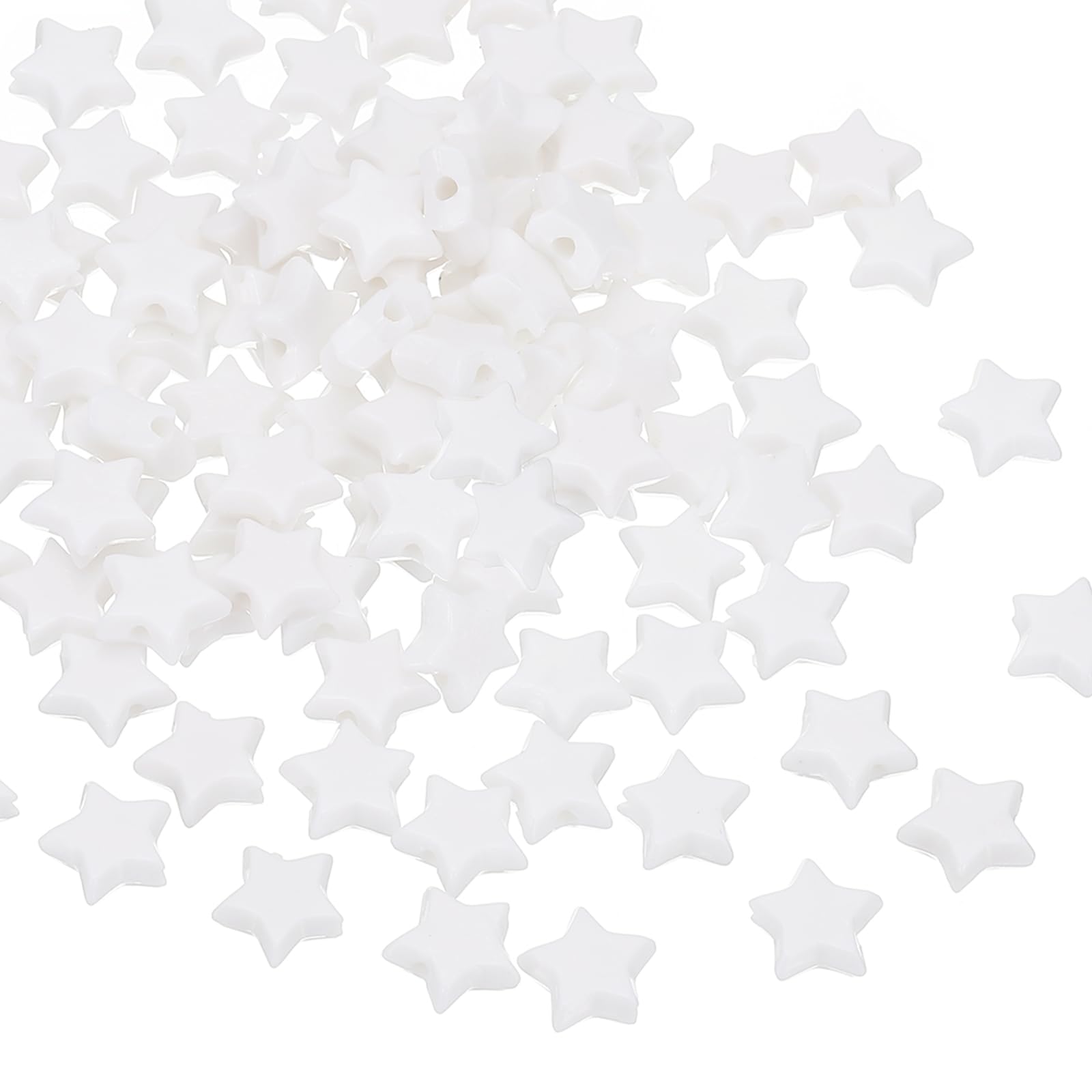 PATIKIL Acrylic Star Beads, 400 Pcs Star Shape Friendship Crafting Bead Spacer Loose Beads Large Hole for DIY Art Craft Decoration, White