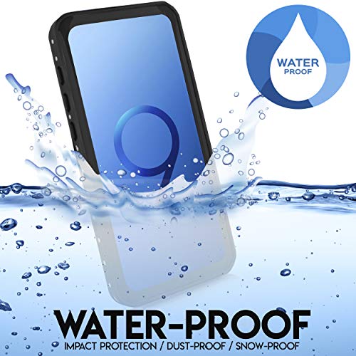 for Samsung Galaxy S9 Waterproof Case, Shock Proof Dust Proof Snow Proof Dirt Proof Phone Case Full Sealed IP68 Underwater (Black)