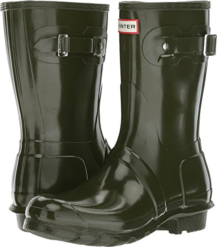 Hunter Women's Original Short Gloss Dark Olive Rain Boots - 8 B(M) US