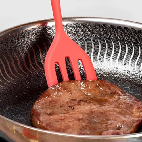 Kit 3 Utensílios de Cozinha em Silicone Vermelho Concha Espátula Escumadeira Premium Resistente até 230°C Não Risca Panela