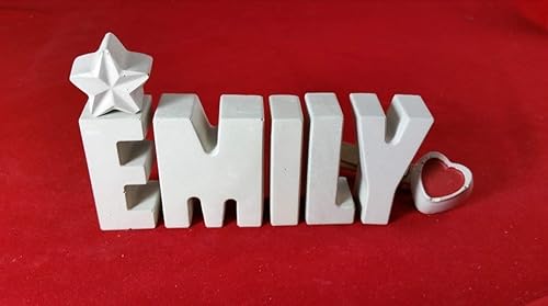 Beton, Steinguss Buchstaben 3D Deko Namen EMILY mit Stern und ...