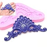 Anyana Wedding Vintage Scroll Baking Molds sculpted crown Silicone Fondant molds vintage Cake Decorating Tools Gumpaste Baroque cupcake topper decorations resin Clay Chocolate Candy Molds easy to use
