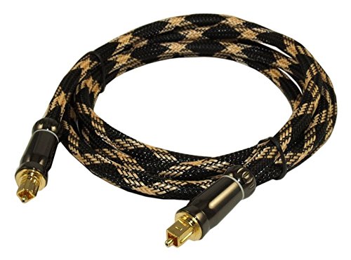 MyCableMart 8ft ELITE Toslink Digital Optical Audio Cable (SPDI/F), Metal Connectors