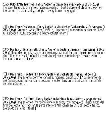 Der-Franz Früchtetee „Fancy Apple“ in klassischen Teebeuteln, 4 Packungen (80 Teebeuteln x 2,0 g) – Bild 6