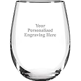 Personalized Stemless Wine Glasses, 18.1 oz Laser Engraved Custom Wine Glass Gift, Engraving Included Prime