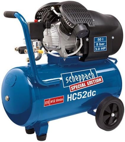 SCHEPPACH HC 52DC 50Ltr Double Cylinder Oil Compressor - 240V