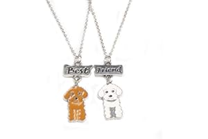 Mummumi Best Friend Necklaces, Friendship Lovely Pet Dogs Pendant Fashion Dogs Set Metal Necklace for Valentine's Day Present Birthday Christmas(Pug,Tidy,Bichon Frise,Schnauzer,Husky)