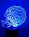Loveboat 3D LED Lamp Night Light 3D Illusion Lamp Football Helmet Baseball Cap Desk Table Lamp USB Powered Optical Illusion Night Light as Home Decor and Best Gift (Football Helmet)
