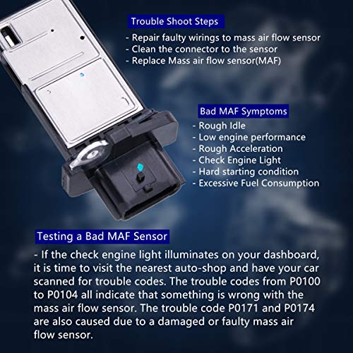 74-50036 Mass Air Flow Sensor Meter MAF 22680-7S000 AF10141 for Nissan Altima Infiniti G37 Suzuki, 07-13 Sentra, 05-15 Xterra, 03-09 350Z 3.5L, 09-15 370Z 3.7L, 03-15 Murano, 05-08 G35 and More