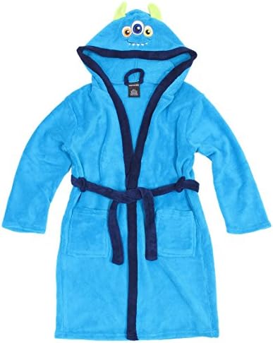 American Hero Little Boys Long Sleeve Hooded Robe - Light Blue Monster - 4