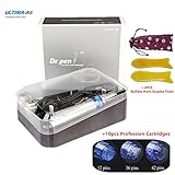 Dr. Pen Ultima A6 Rechargeable Therapy Professional System & Dr Pen A6 Accessories - for Scars, Acne, Wrinkles, Spot Removal, Hydrating, Whitening (2 Batteries+10PCS Cartridges)