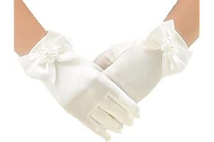 DreamHigh Wedding Flower Girl's Stretch Satin Dress Gloves