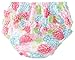 Ruffle Snap Reusable Absorbent Swimsuit Diaper-White Zinnia-6mo