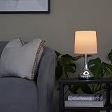 MiniSun Modern Chrome Teardrop Touch Table Lamps Pink Fabric Shades Set of 2 5W view 7