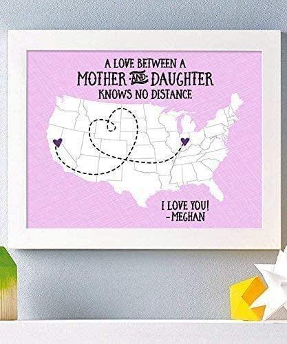 Amazon.com: Long Distance Mother Map | Mother Present ...