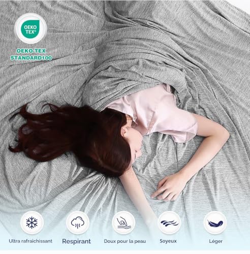 Luxear Cooling Blanket for Summer, Blanket with Cold Feeling Technology, Soft Lightweight Blanket for Sofa Armchair Adult Baby Child Dog Travel Car, 200 x 220 cm, Grey