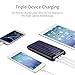 Solar Charger AKEEPOW Power Bank 22000mAh Portable Solar Battery Pack with Dual Ports Input and 3 USB Output External Portable Charger for Cell Phone, iPhone, iPad, Samsung and other Smart Devices
