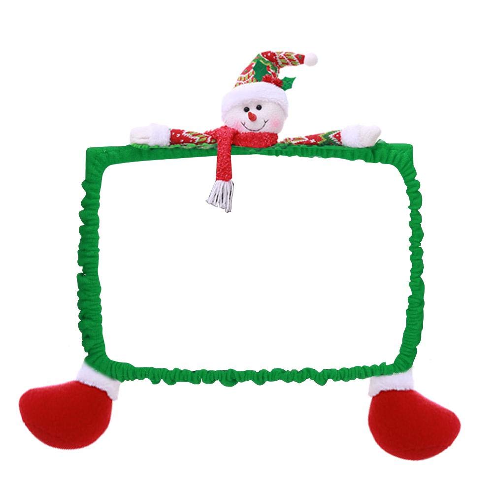 Goshyda Computer Monitor Cover, Christmas Style 3D Cartoon 19-27inch Computer PC Monitor Display Frame Protective Case Cover for 19-27inch Computer(Snowman)