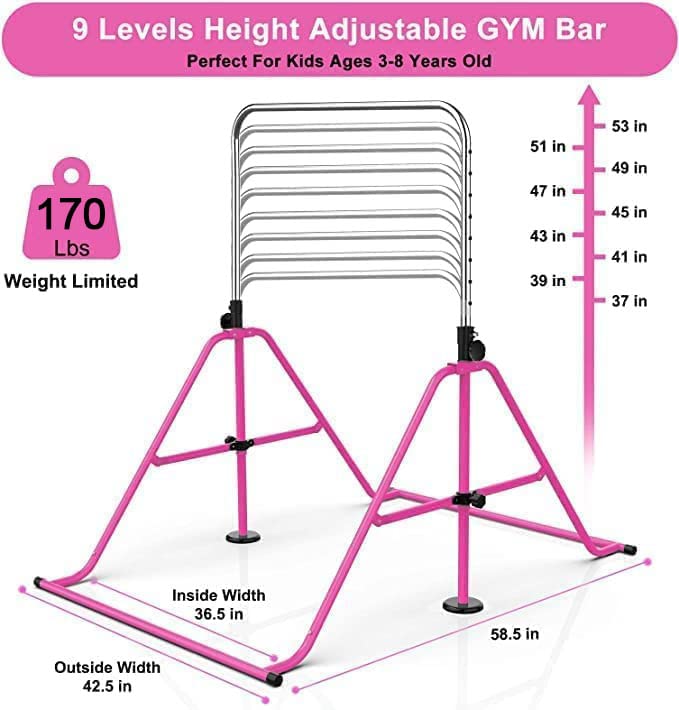 RAVS Gymnastics Bar for Kids with Swing Set Gymnastics Bars for Home 9