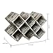 MyGift Rustic Torched Solid Wood Tabletop Wine Bottle Holder Rack with Geometric Cross Hatch Design, Vertical or Horizontal Display, Holds up to 8 Bottles