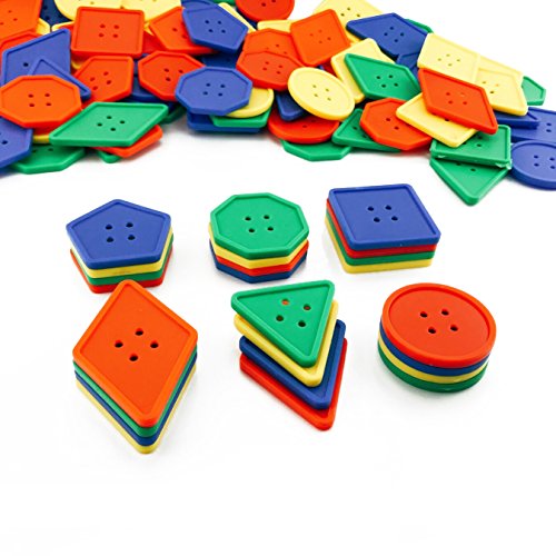 image for DLOnline 120 PCS Button puzzle toy,Big button threading toy，button l