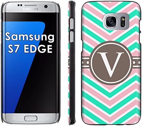 Samsung Galaxy [S7 EDGE] Phone Cover, Chevron Monogram V- Black Slim Clip-on Phone Case for [Samsung Galaxy [S7 EDGE]]