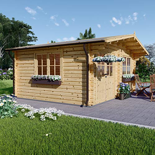 Chaletdejardin.fr Abri de Jardin en Bois Lille 19.9m² (5x4), 44mm d'épaisseur de Mur