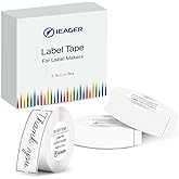 iEager Label Maker Tape, Continuous D30 Label Tape Thermal Sticker for Label Maker Machine, Household Storage Labels, White, 12mm x 6M, Set of 3