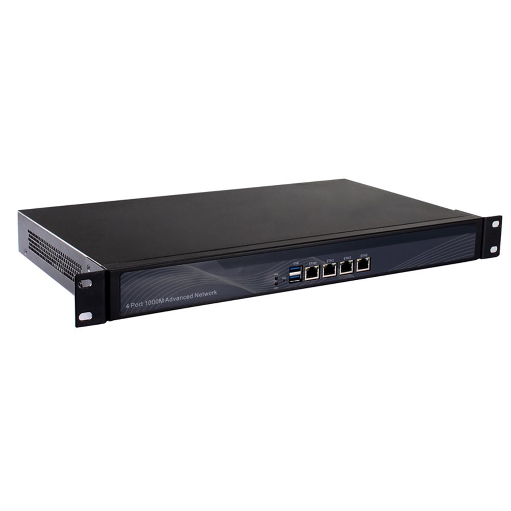 Gray Mikrotik VPN 1U Rackmount , HUNSN Firewall Barebone System 4LAN ...