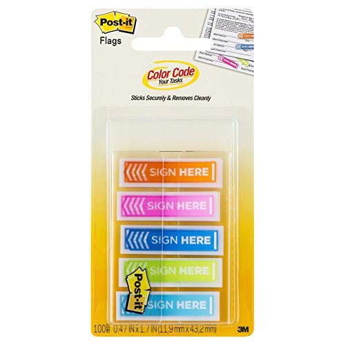 Post-it Printed Flags, Sign Here", 100