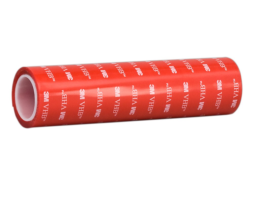 TapeCase 7-5-4910 Clear Double Sided General Purpose Acrylic Tape, 40 mil (1.02mm) Thick, 7 in x 5 yd. Roll