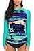 CharmLeaks Womens rash guard swim shirts rashguard swim shirt rash guard swim Large,Green