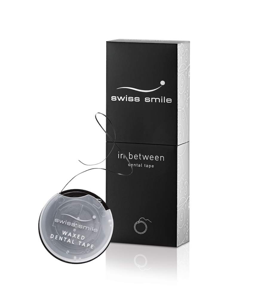Swiss Smile Waxed Dental Tape, Black, Mint, 0.0879999999999999 kg