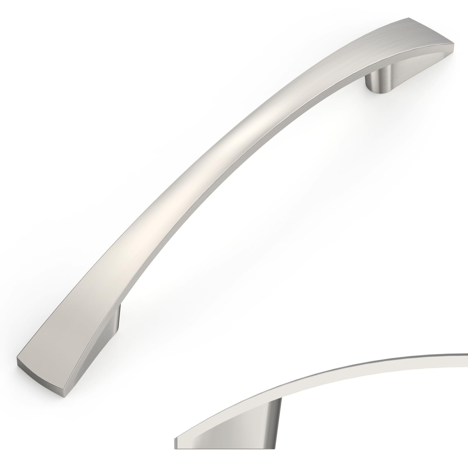 Amerdeco 10 Pack Brushed Satin Nickel Cabinet Pulls 3-3/4 Inch(96mm) Hole Centers Kitchen Cabinet Handles Solid Zinc Alloy Cabinet Hardware Drawer Pulls AM010 — image 1