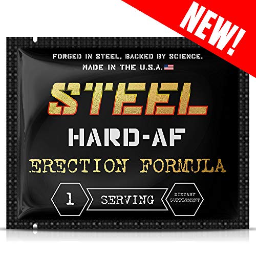 Steel Supplements Hard-AF | Increase Confidence, Stamina, Pleasure and Performance | Maca Powder, Byroviron, Kaempferia parviflora, KoreanRed Ginseng, yohimbine, Single Serve Packet