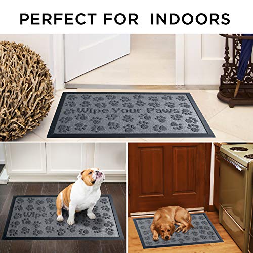 Extra Durable Door Mat Outdoor/Indoor - Non-Slip Entry Door Mat (30 x 18) - Easy Clean Front/Back Door mat - Rubber Doormat Outside Inside - Dog Pet Mat Rug - Waterproof Floor Mat - Entryway Rug