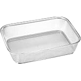 Cabilock Stainless Steel Drain Basket 13.38 X 9.84 X 3.14 in Vegetable Washing Basket for Fruits and Vegetables Kitchen Sink Colander for Rinsing and Draining 1 pack