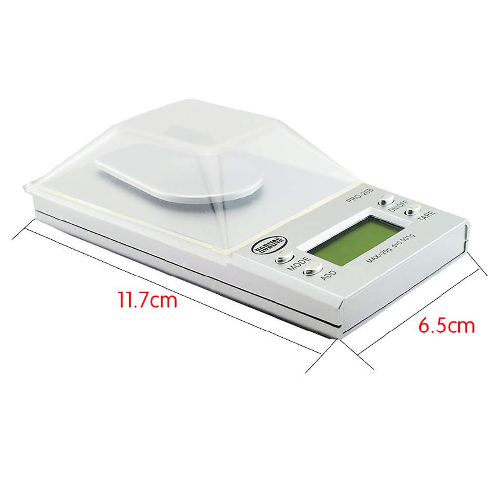 Careshine Mini Digital Pocket Gram Scale for Weighing Gems, Jewelry and materiels or medication20g x 0.001g