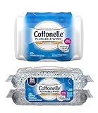 Cottonelle Fresh Care Flushable Moist Wipes Bundle, 1-42 Count Tub, Plus 2-42 Count Refills