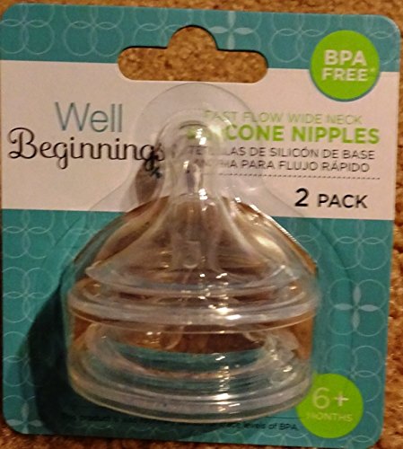 Fast Flow Wide Neck Silicone Nipples 2 Pack